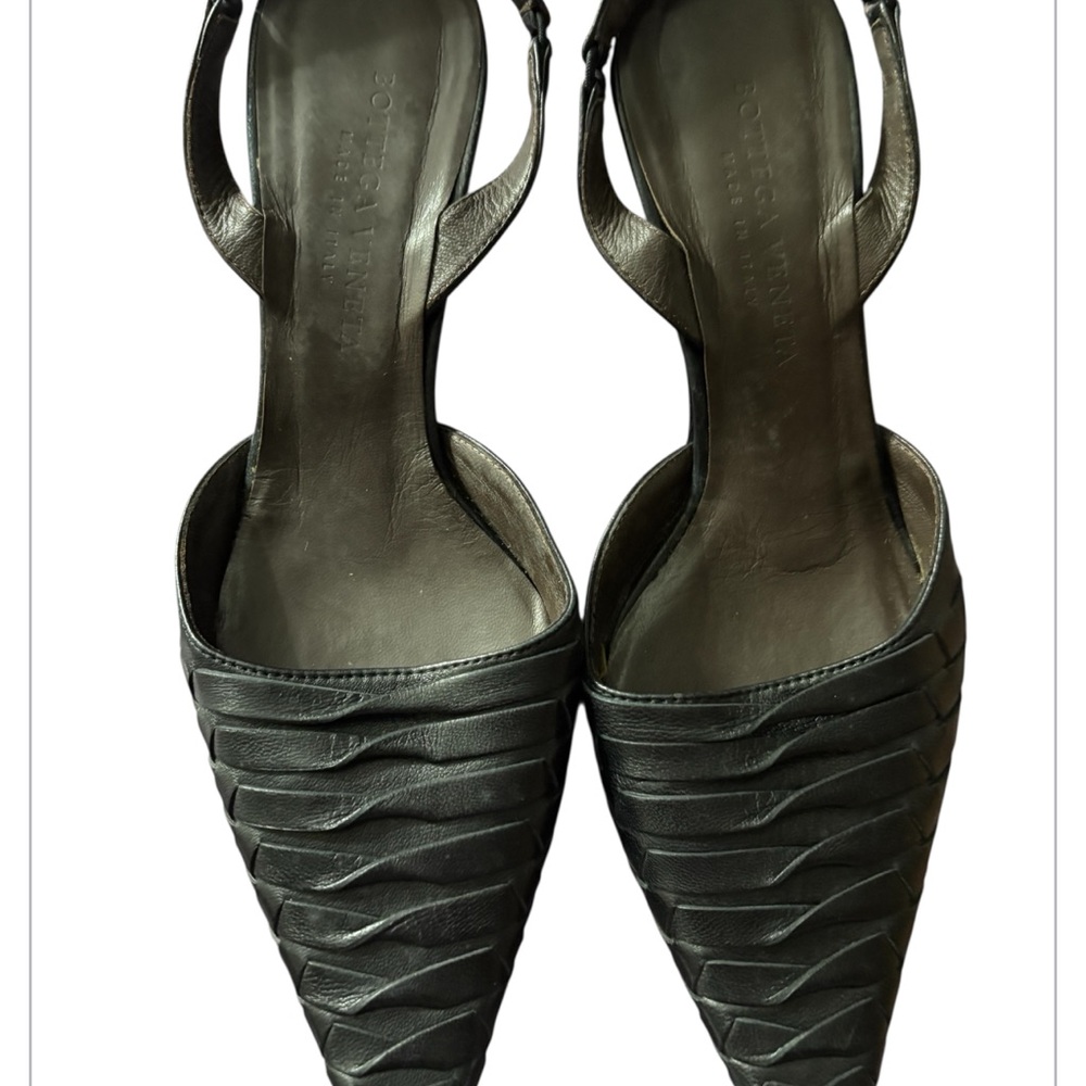 Bottega Veneta Black Textured Leather Heels